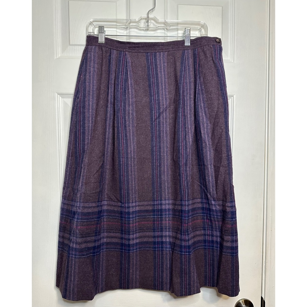 Vintage Pendleton Purple Striped‎ Pencil Skirt Size 14